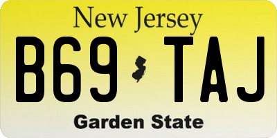 NJ license plate B69TAJ