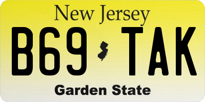 NJ license plate B69TAK
