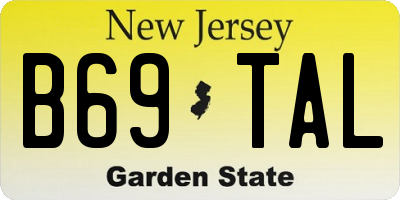 NJ license plate B69TAL