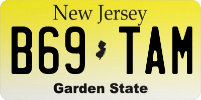 NJ license plate B69TAM