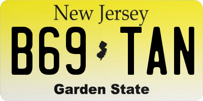NJ license plate B69TAN