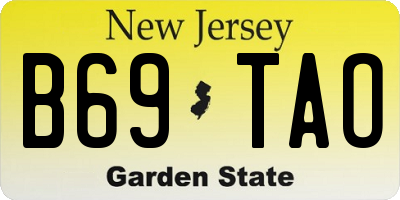 NJ license plate B69TAO