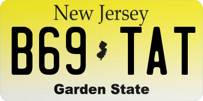 NJ license plate B69TAT