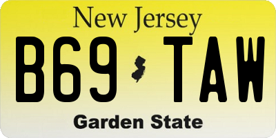 NJ license plate B69TAW