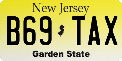 NJ license plate B69TAX