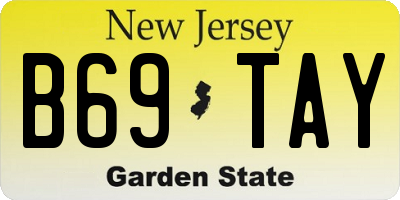 NJ license plate B69TAY