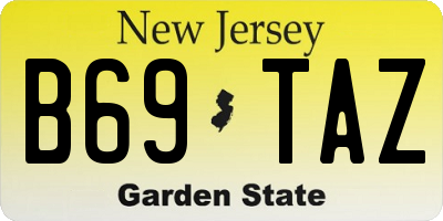 NJ license plate B69TAZ