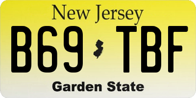 NJ license plate B69TBF
