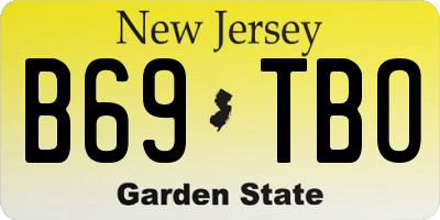 NJ license plate B69TBO