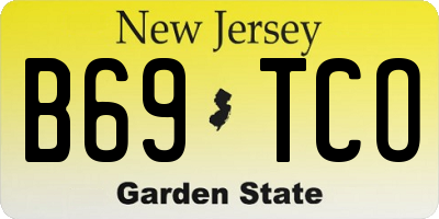 NJ license plate B69TCO