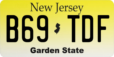 NJ license plate B69TDF