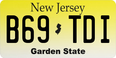NJ license plate B69TDI
