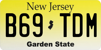 NJ license plate B69TDM