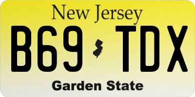 NJ license plate B69TDX