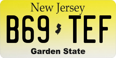 NJ license plate B69TEF