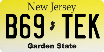 NJ license plate B69TEK