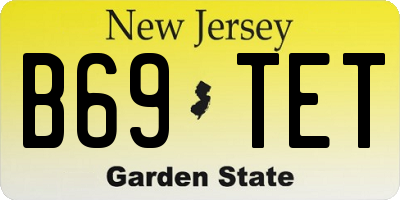 NJ license plate B69TET