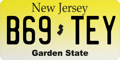 NJ license plate B69TEY