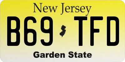 NJ license plate B69TFD