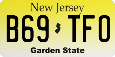 NJ license plate B69TFO