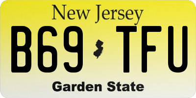 NJ license plate B69TFU