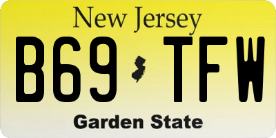 NJ license plate B69TFW