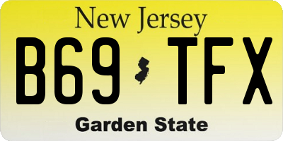 NJ license plate B69TFX