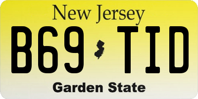 NJ license plate B69TID