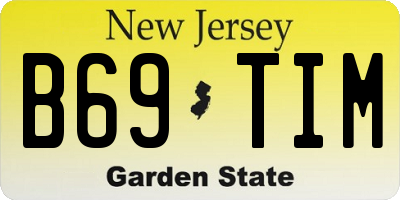 NJ license plate B69TIM