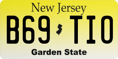 NJ license plate B69TIO
