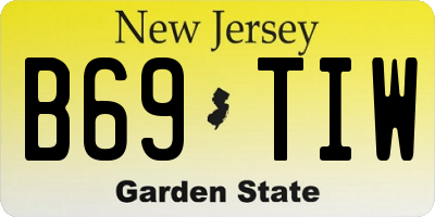 NJ license plate B69TIW