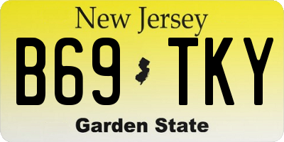 NJ license plate B69TKY