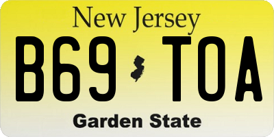 NJ license plate B69TOA