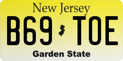 NJ license plate B69TOE