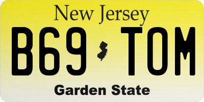 NJ license plate B69TOM