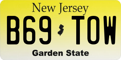 NJ license plate B69TOW