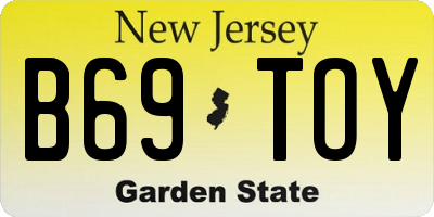 NJ license plate B69TOY