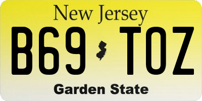 NJ license plate B69TOZ