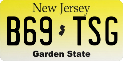 NJ license plate B69TSG