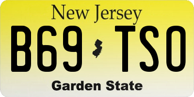 NJ license plate B69TSO