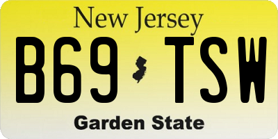 NJ license plate B69TSW