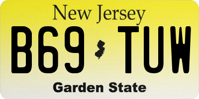 NJ license plate B69TUW