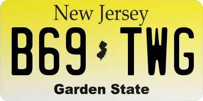 NJ license plate B69TWG