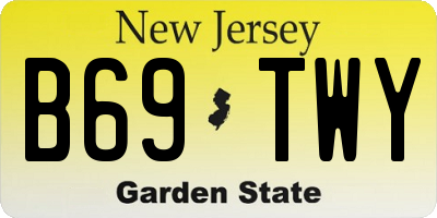 NJ license plate B69TWY