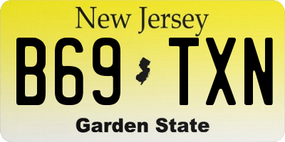 NJ license plate B69TXN