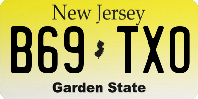 NJ license plate B69TXO