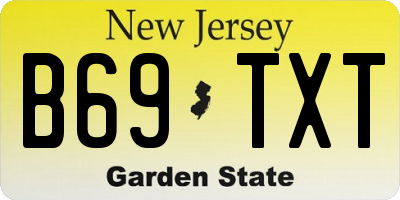 NJ license plate B69TXT