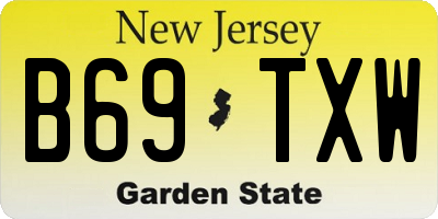 NJ license plate B69TXW