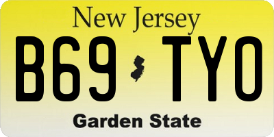 NJ license plate B69TYO