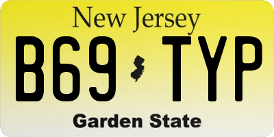 NJ license plate B69TYP